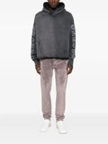 Purple Brand sleeve-graphic distressed hoodie