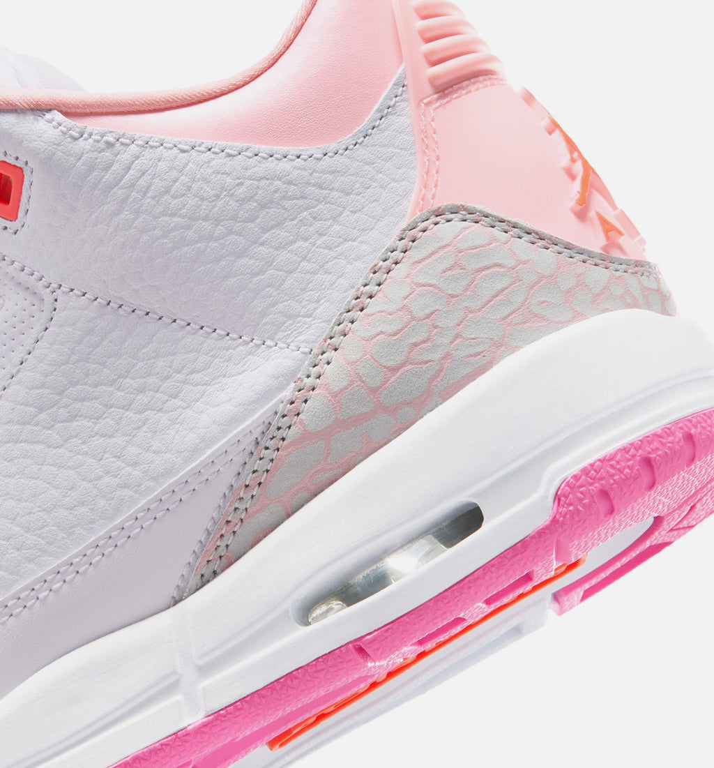 Air Jordan 3 Retro Spring Flowers Grade School Shoes - Pearl Pink Pink Bloom Pink Glow Hyper Orange