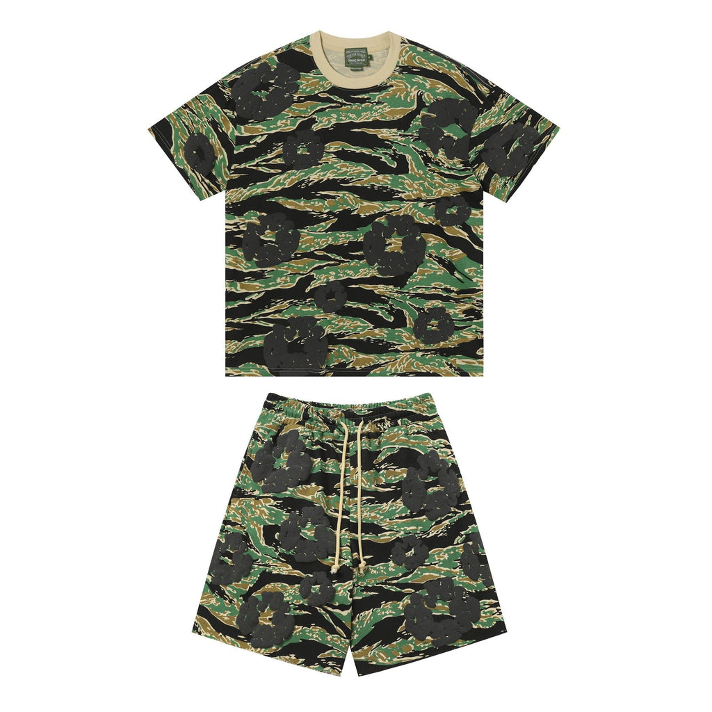 DENIM TEARS Floral Camo T-Shirt & Shorts Set